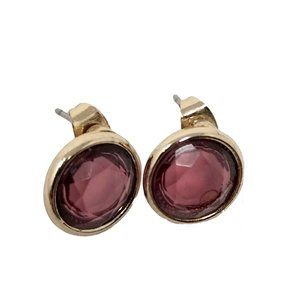 Burgundy Gemstone Post Earrings